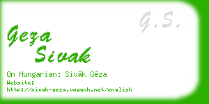 geza sivak business card