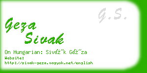 geza sivak business card